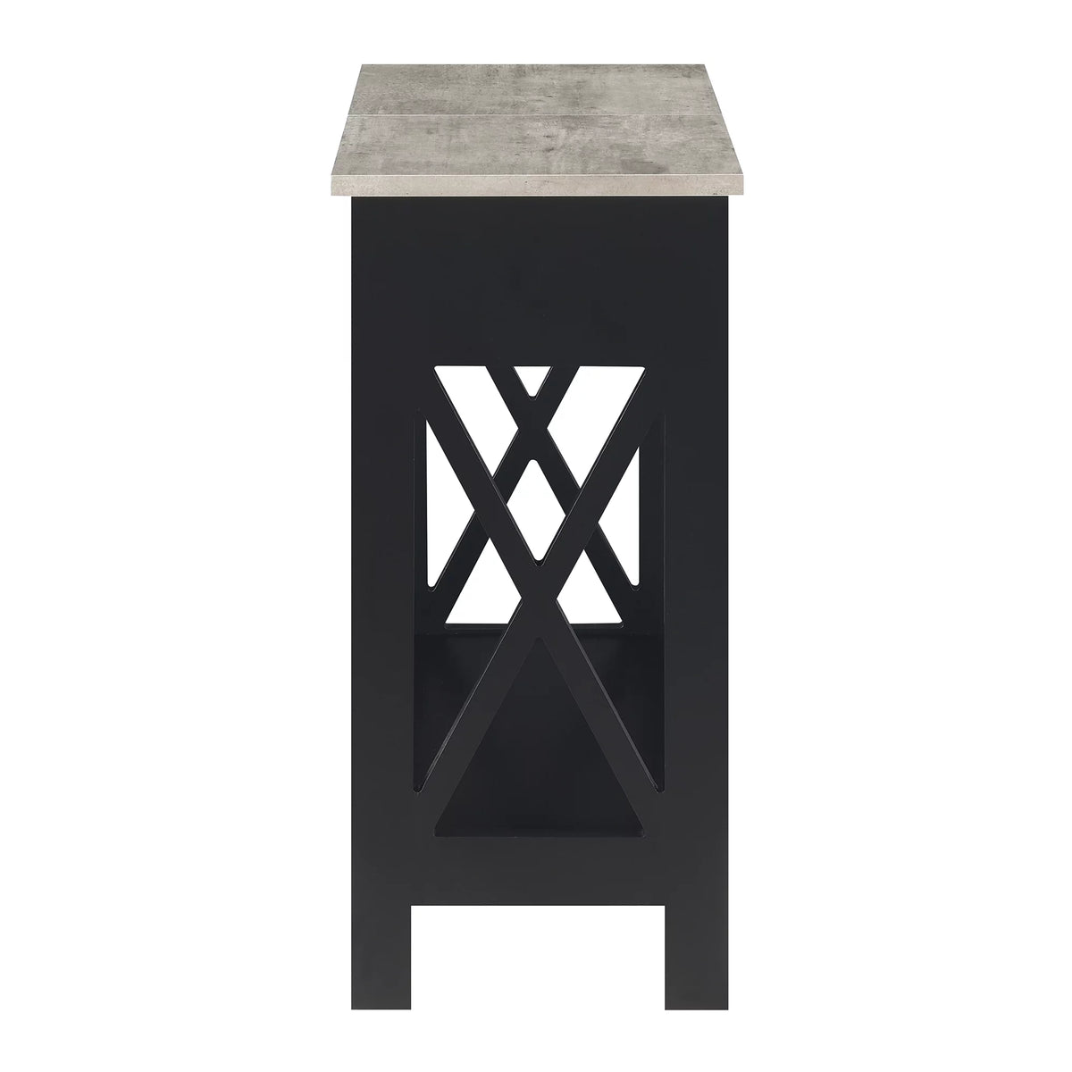 Flip Top End Table with Charging Station and Shelf Z2104