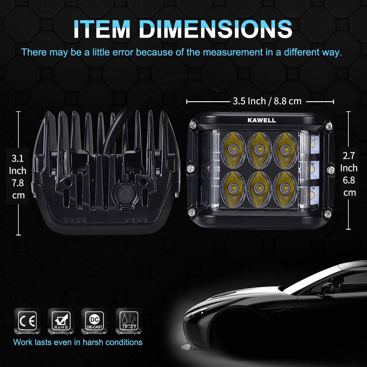 45W LED Work Light Pack of 2 S203