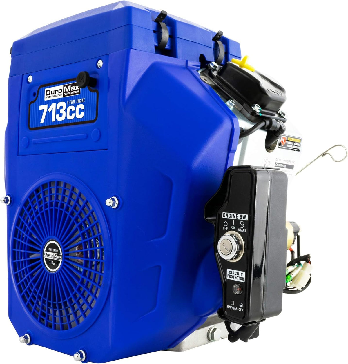Blue 713cc V-Twin Electric Start Gas Powered Multi-Use Engine V9639