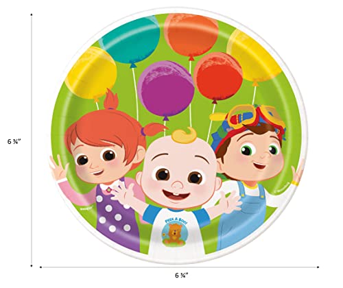 Cocomelon Birthday Party Supplies with Cake Plates and Napkins for 16 Guests S360509
