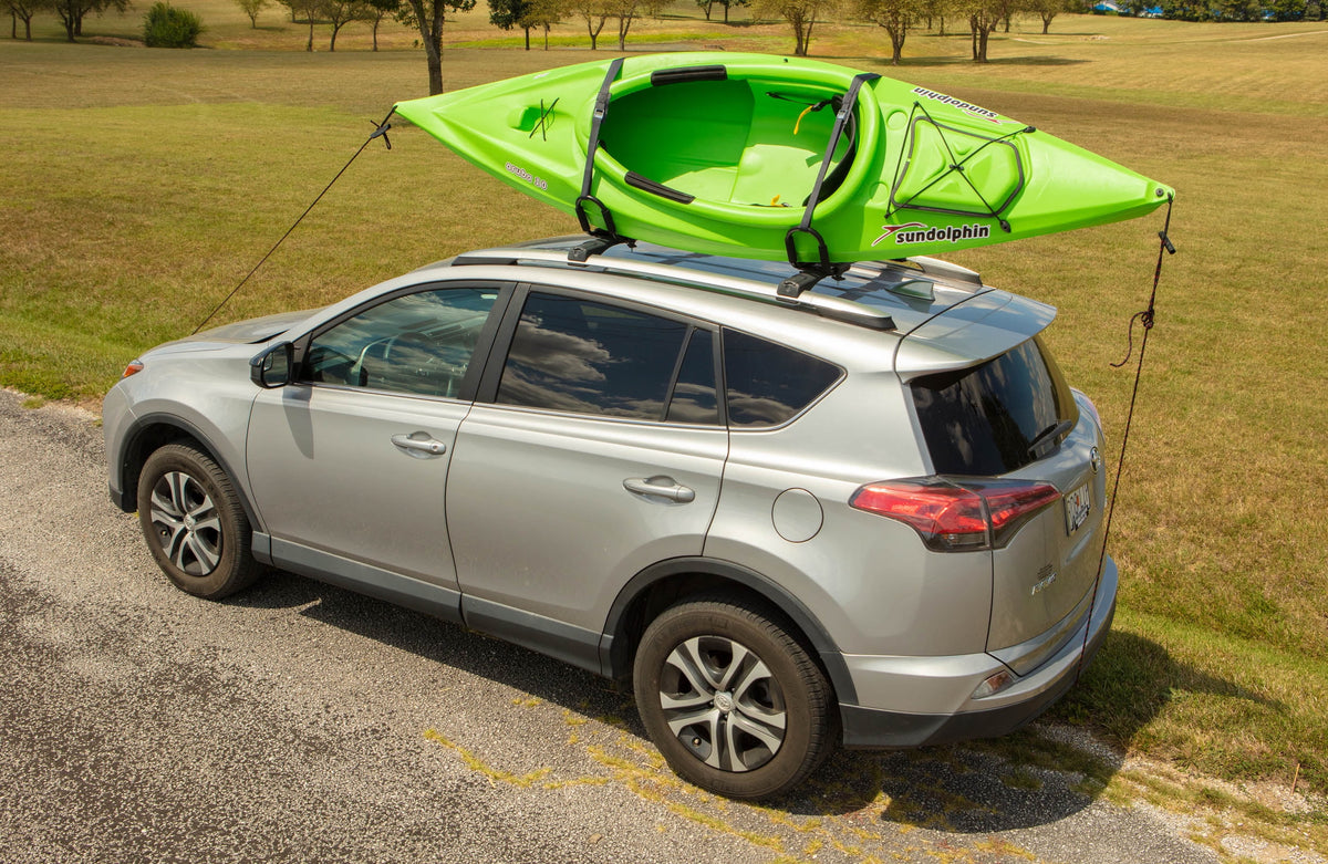 Black Roof-Mounted Kayak Carrier with Straps & Hardware C403