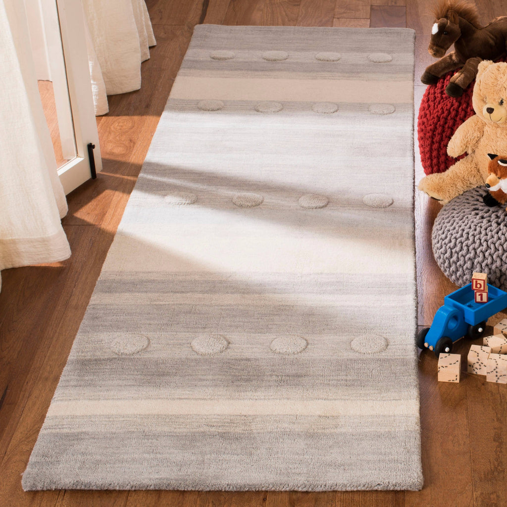 Light Blue / Pink Square Kids Rug U9108