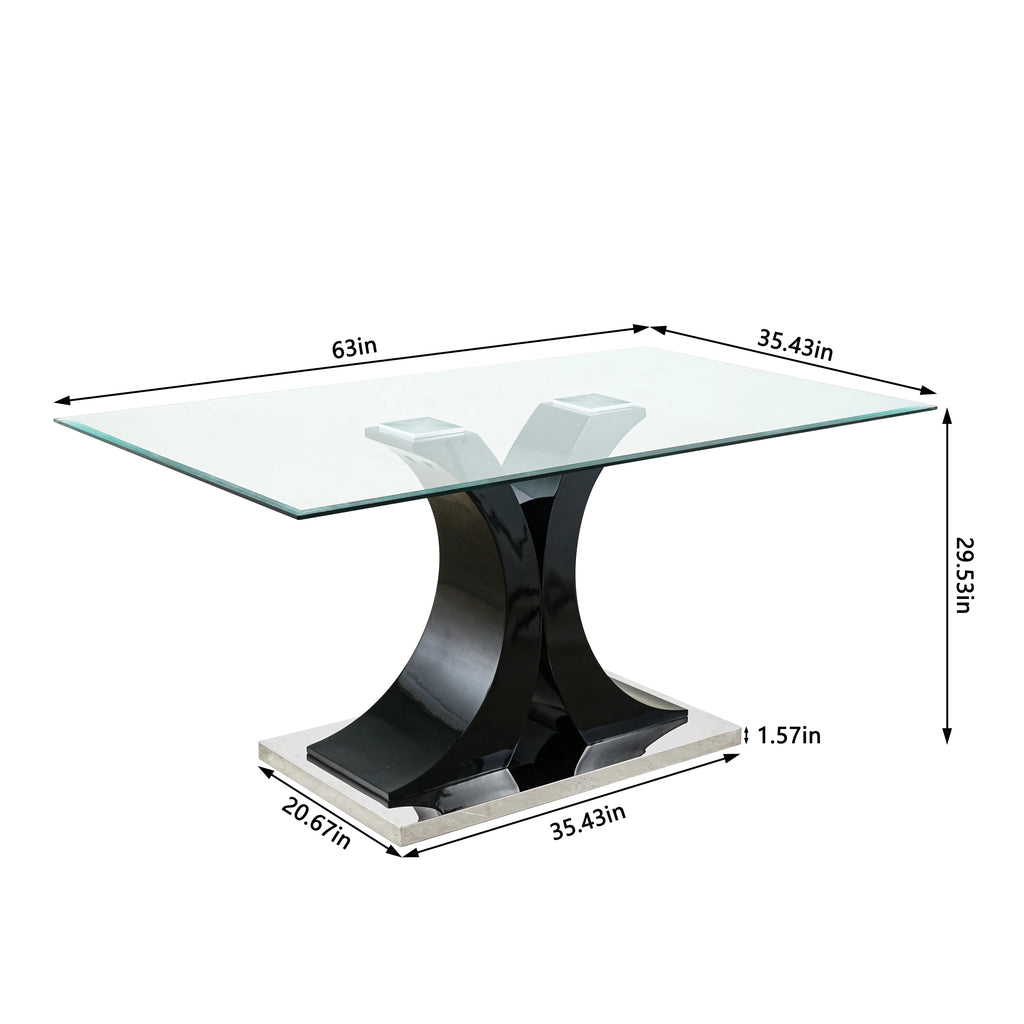 Glass Table Set of 1 T606