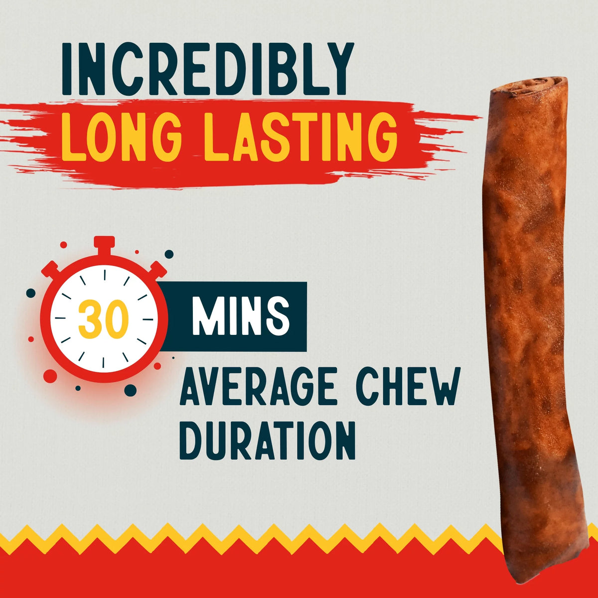8-9" Beef Basted Rawhide Retriever Roll Bone Chew for Dogs 25 Pk I68591