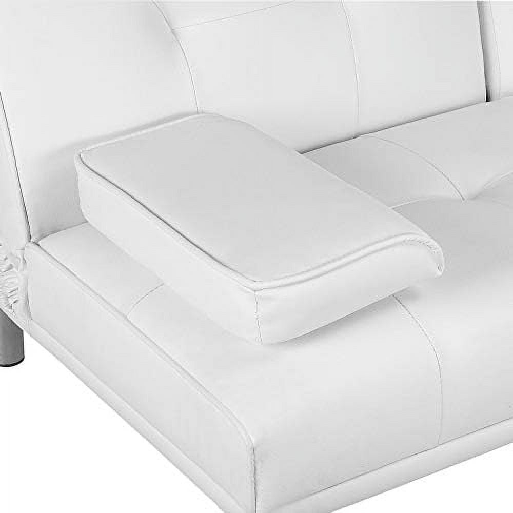 Brown Faux Leather Convertible Sofa Bed X2746
