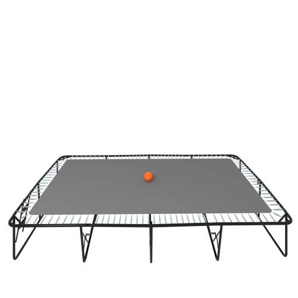 10ft by 17ft Rectangular Trampoline with Green Fabric Black Powder-coated Galvanized Steel Tubes with Basketball Hoop System B817