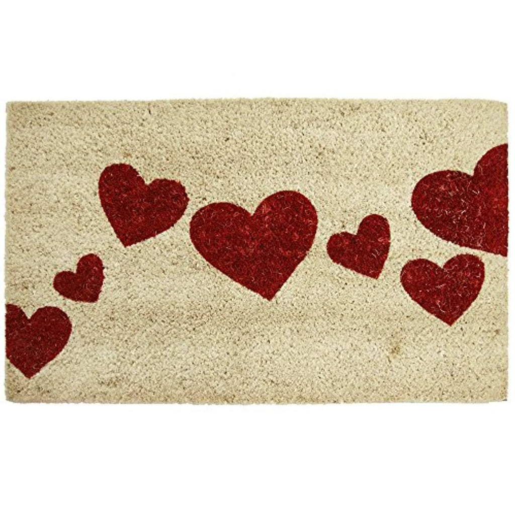Red Hearts Coir Entrance Mat 18 x 30-inch N68758