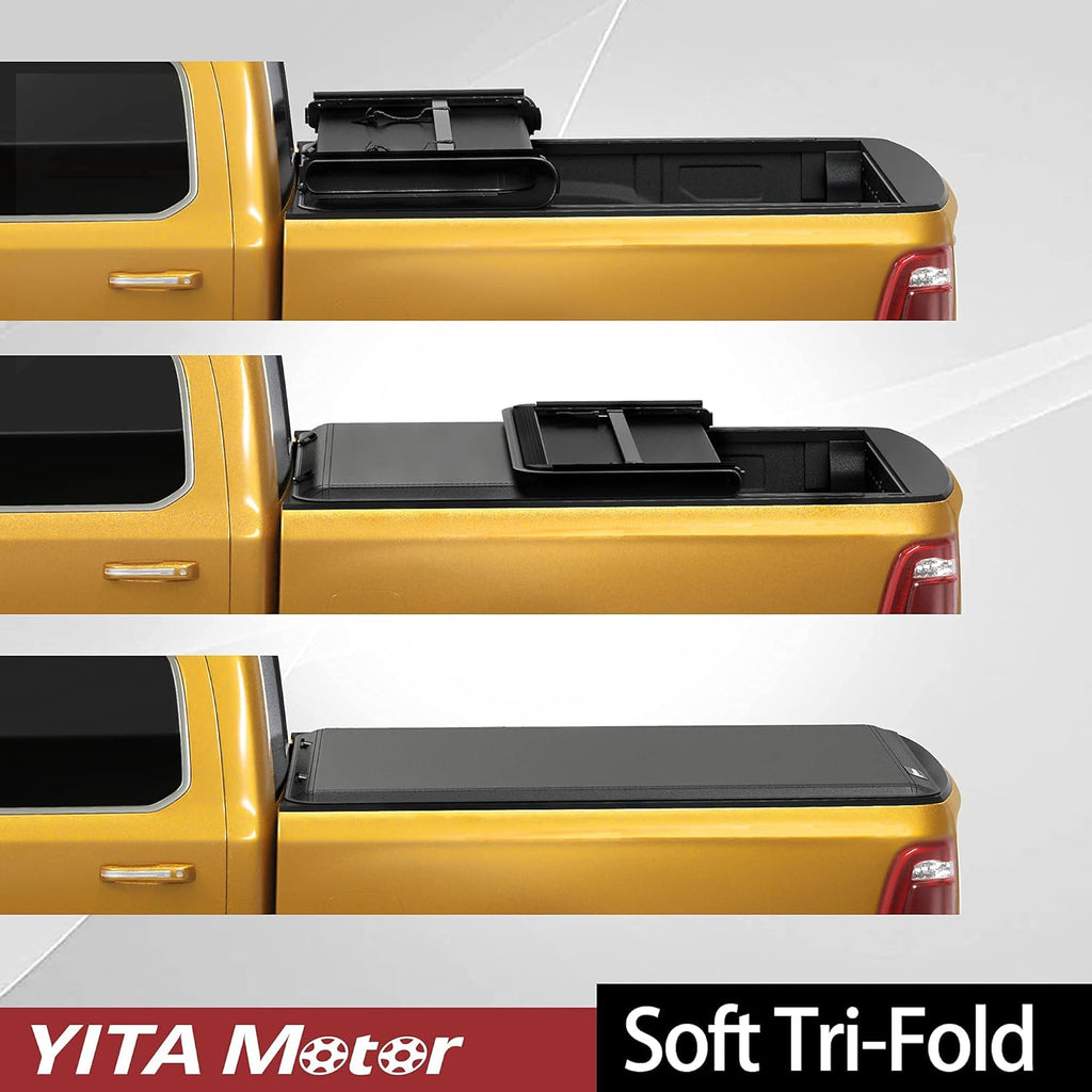 Soft Tri-fold Truck Bed Tonneau Cover for 2019-2022 Chevy Silverado/GMC Sierra 1500, 6.6 ft Bed T237617