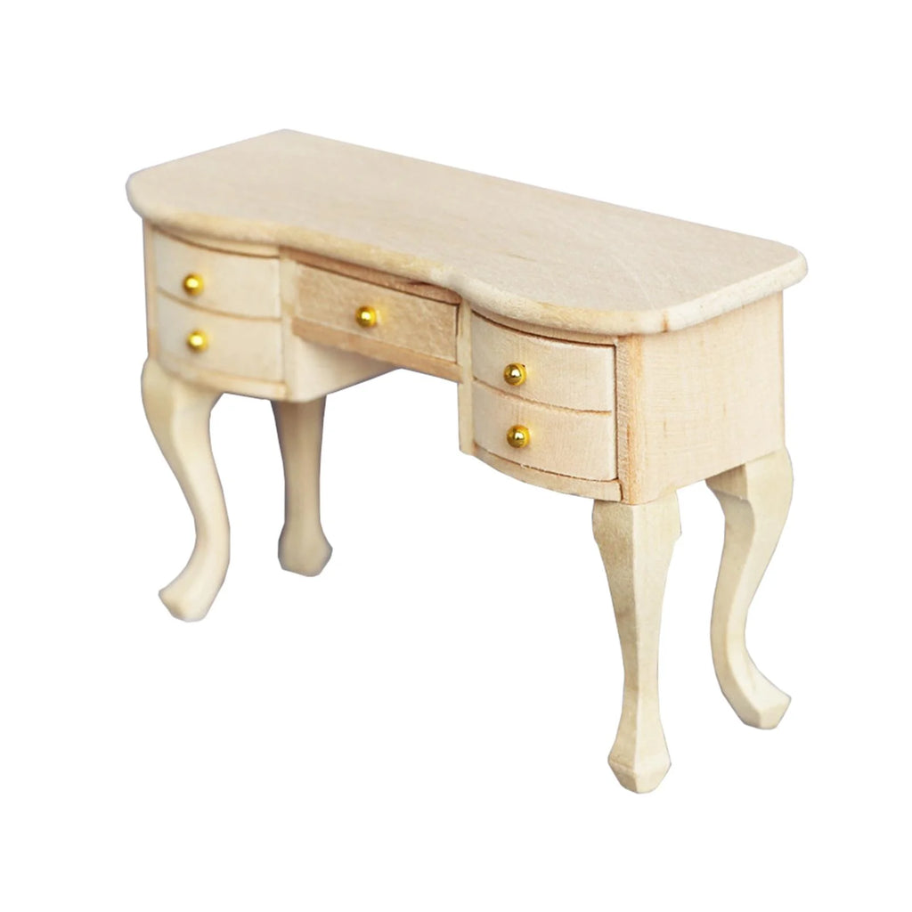 Unpainted Wooden 1:12 Dollhouse Miniature Desk H96971