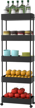 5 Tier Slim Rolling Storage Cart with Wheels Z313