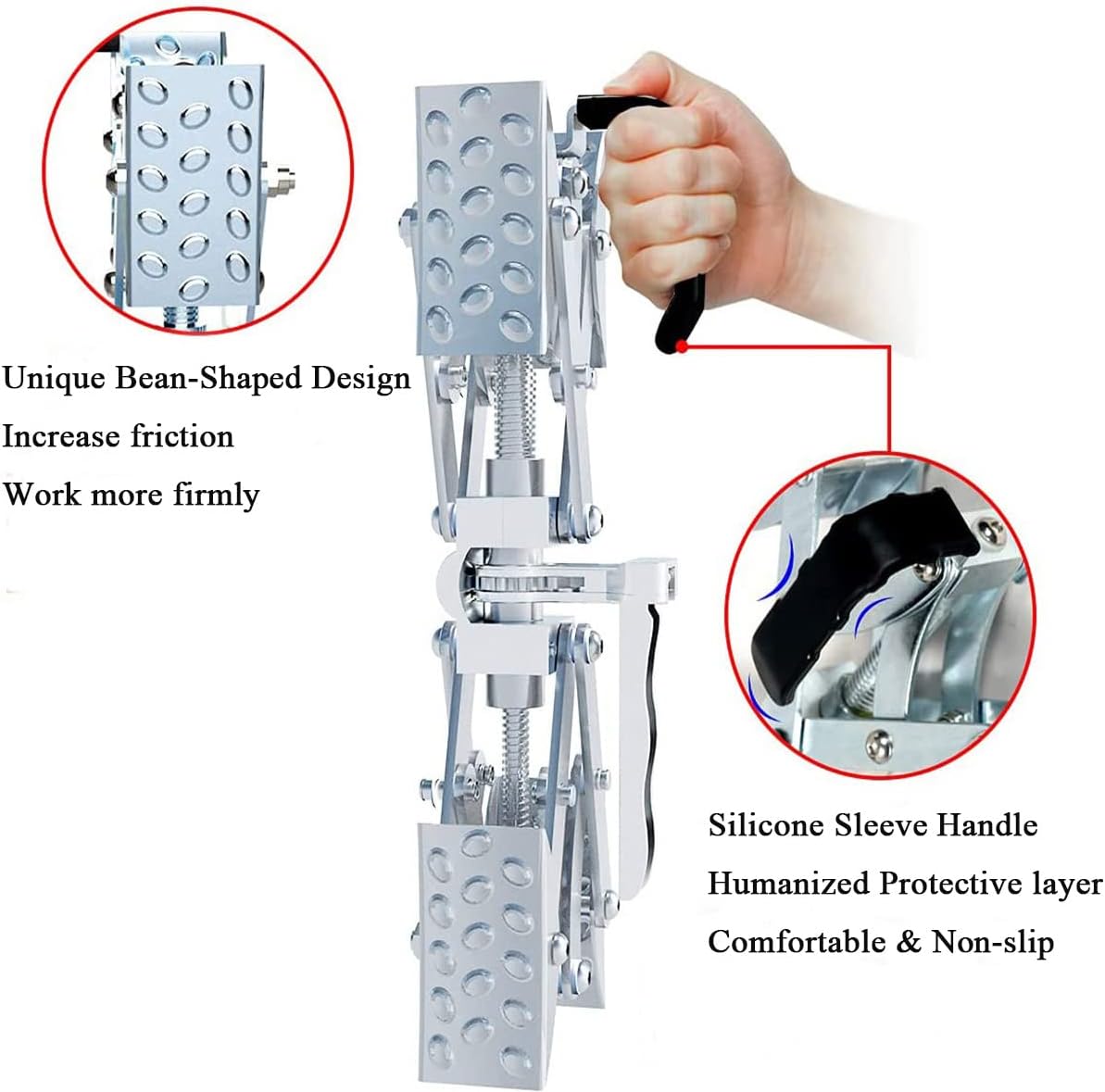X-Shaped Wheel Chock Stabilizer with Integrated Wrench, 2 Sets H828