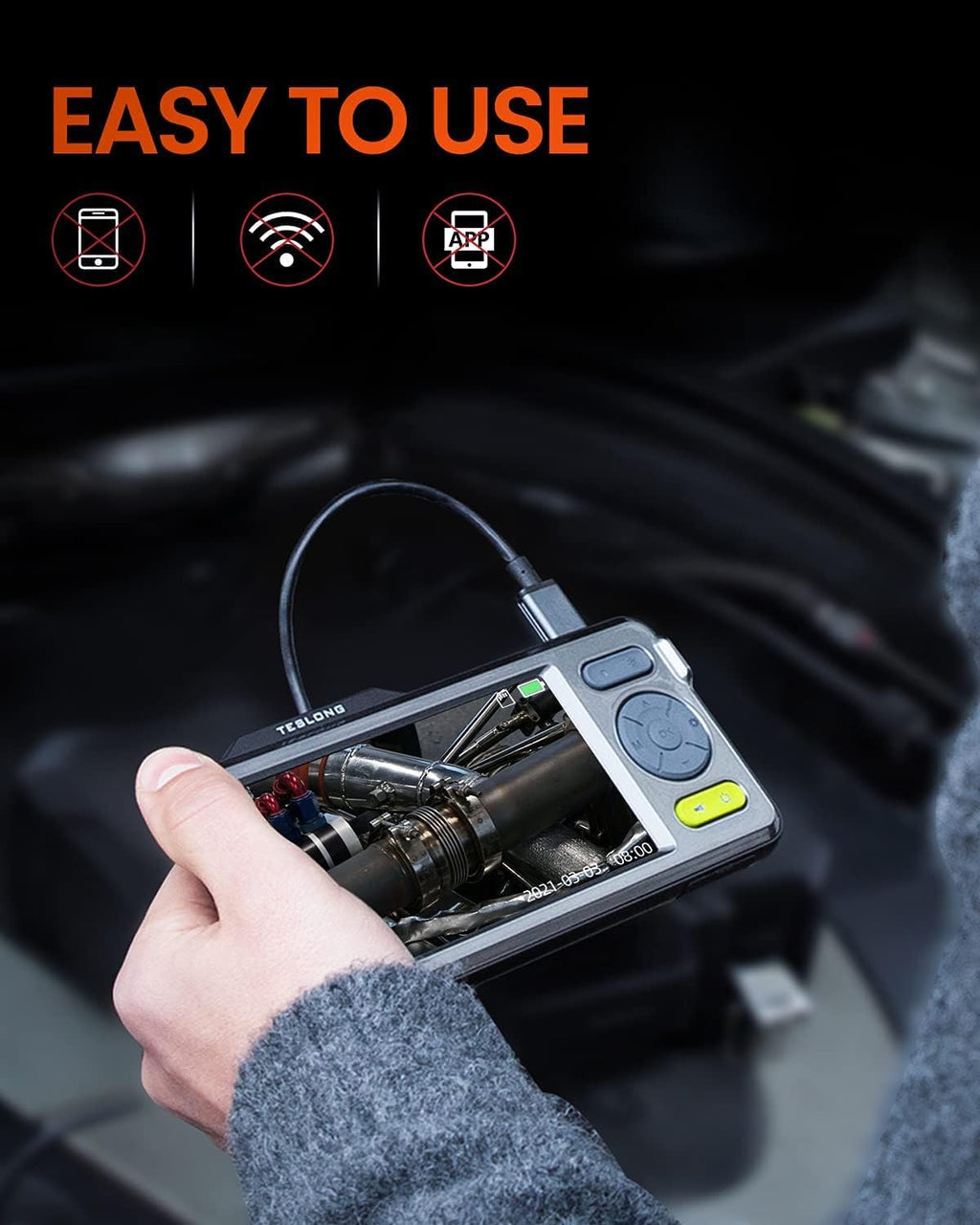 Waterproof Triple Lens Inspection Camera with Light V115