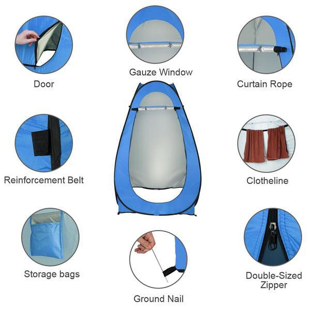 Blue Pop Up Toilet Shower Tent Changing Room Camping Shelter A2580