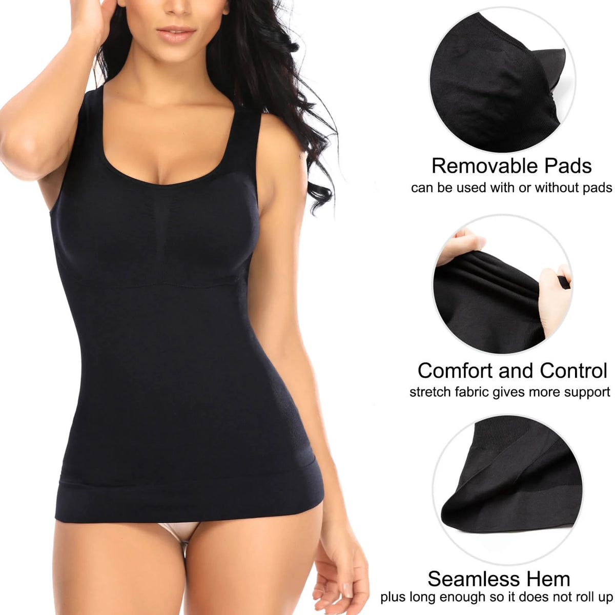 3-Pack Tummy Control Shapewear Tank Tops C649
