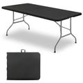 48 Inch Folding Table with Carry Handle, Heavy Duty Plastic Utility Table with Steel Legs, White Q27904