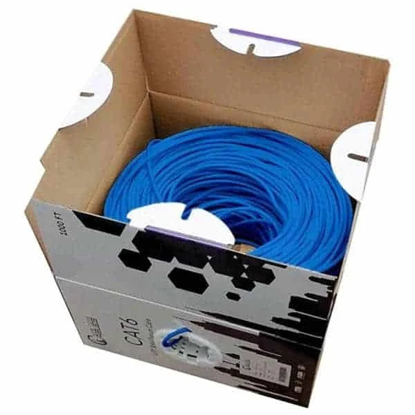 Cat6 Plenum 1000ft UTP Solid Bulk 550MHz Ethernet Cable Blue U21850