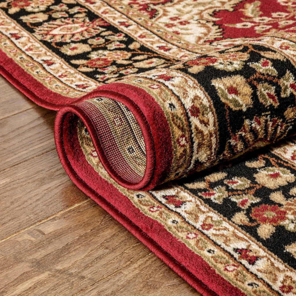 Red Green Ivory Light Blue Black Persian Floral Oriental Area Rug N665634