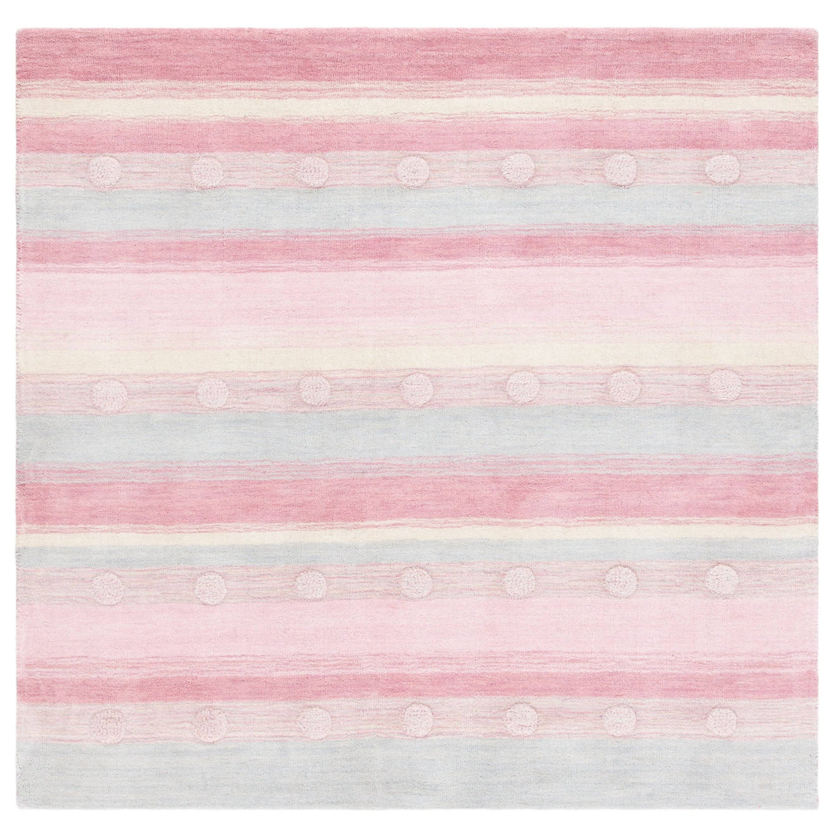 Light Blue / Pink Square Kids Rug U9108
