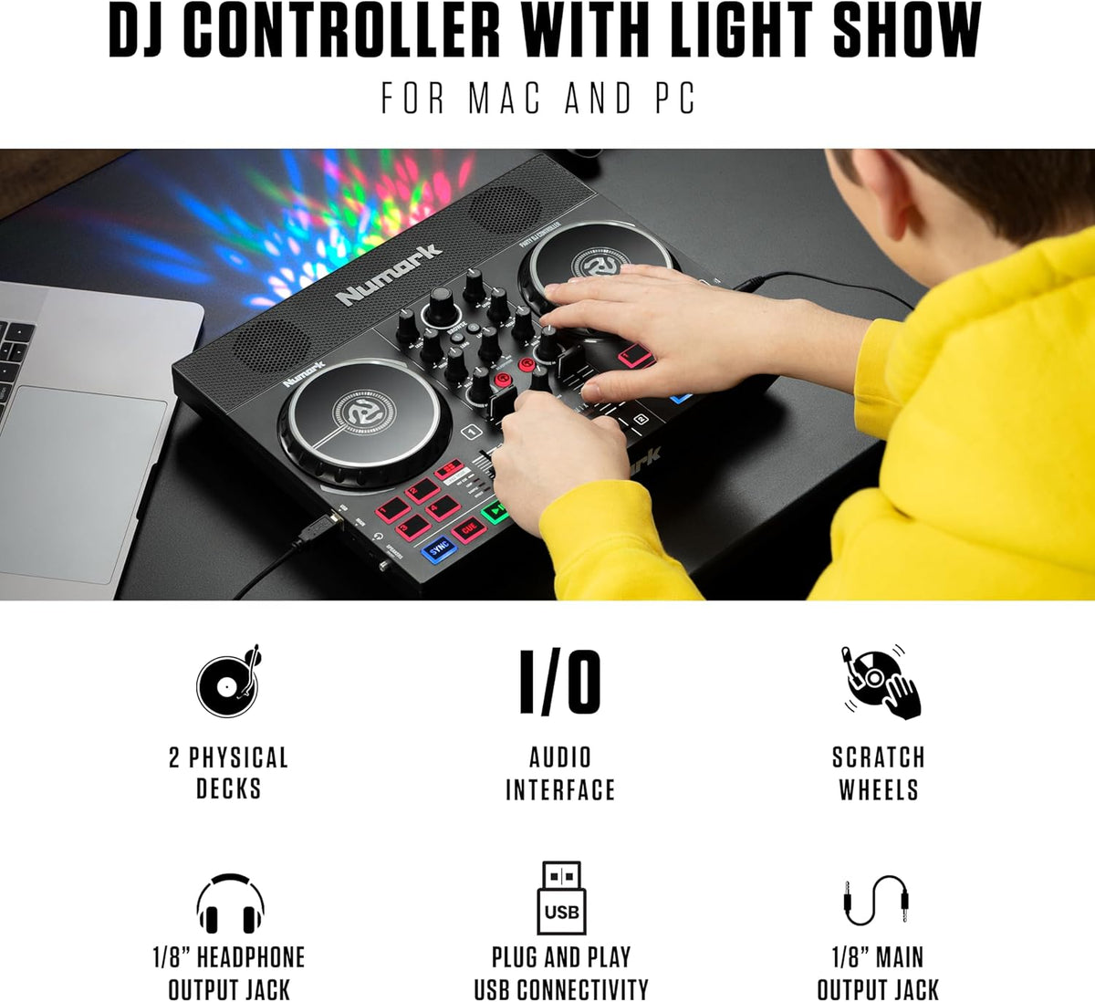 DJ Controller with Built in Speakers and DJ Mixer W97827