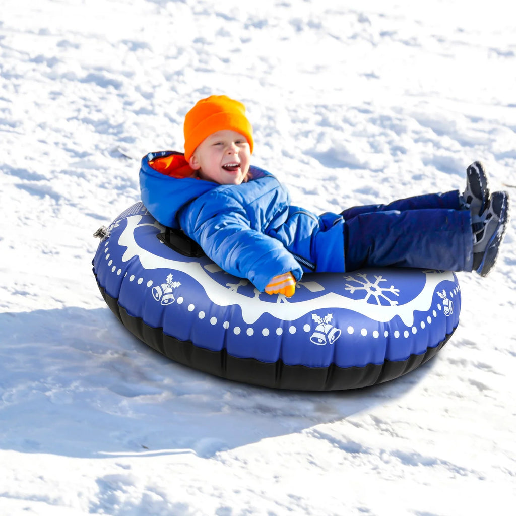 Blue 47 Inch Inflatable Snow Sled with Handles B33696