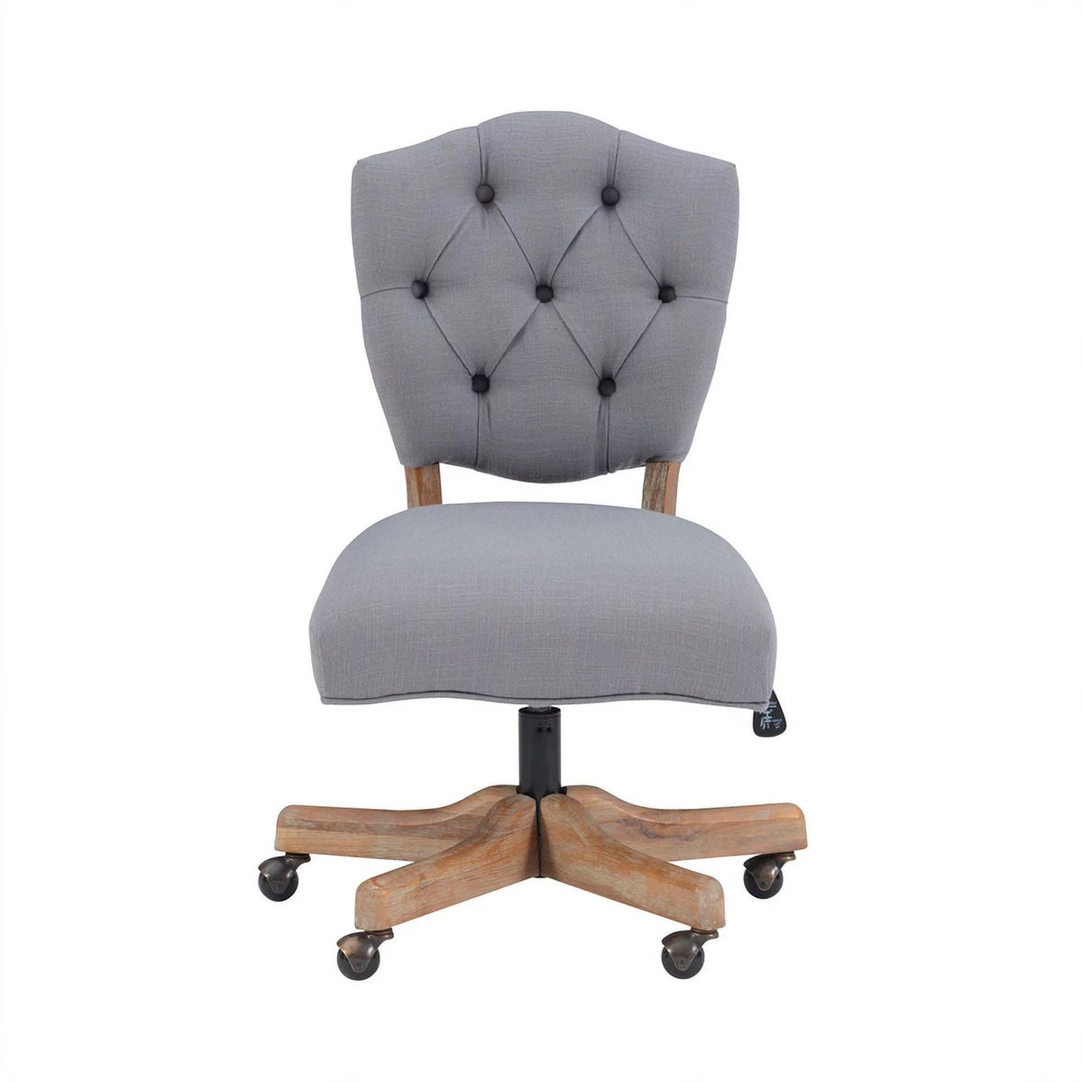 Gray Wood Upholstered Swivel Office Chair B747