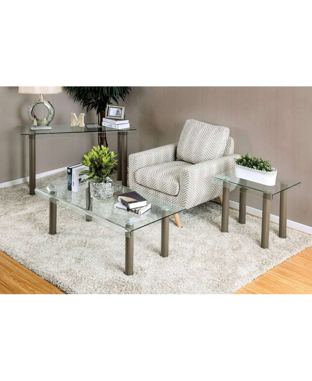 Glass Top End Table C344