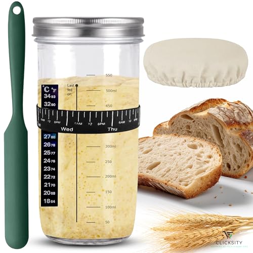Sourdough Bread Starter Kit with Thermometer and Elastic Feeding Band Y8812