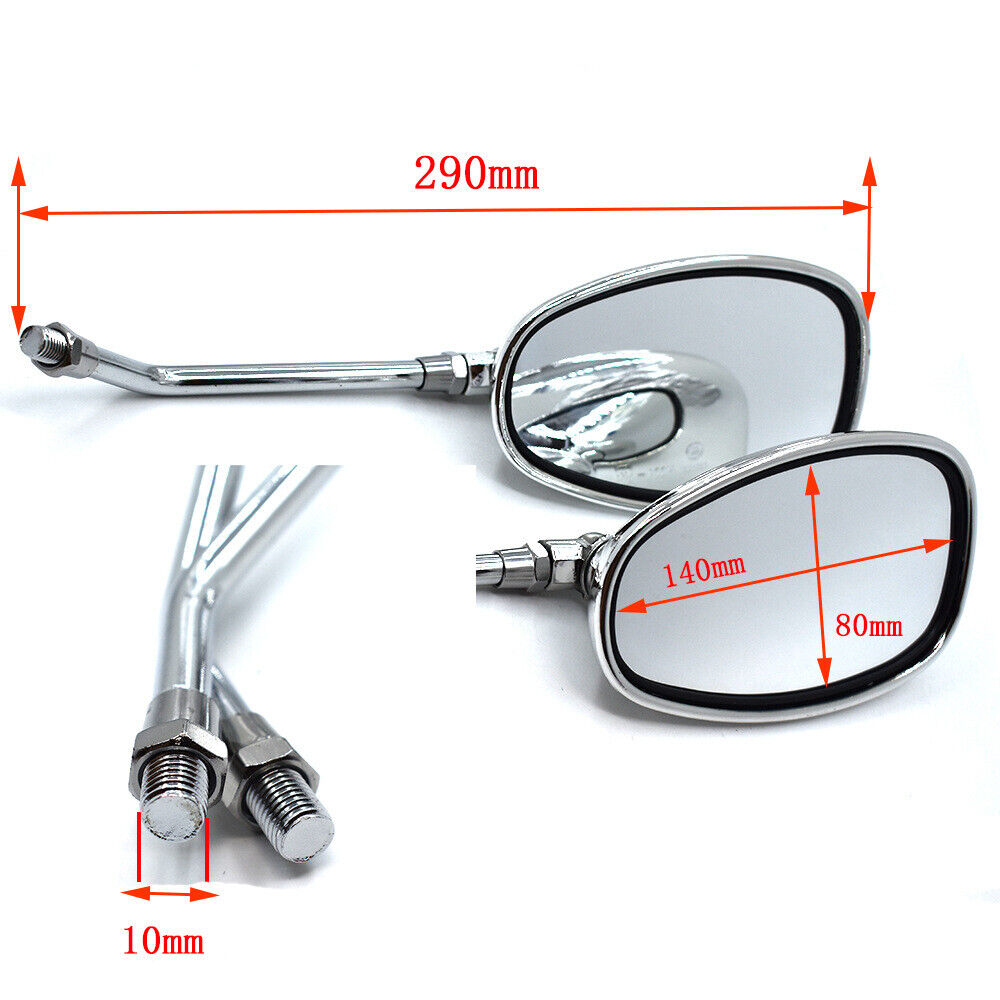 Oval Rear View Mirrors in Chrome M2760