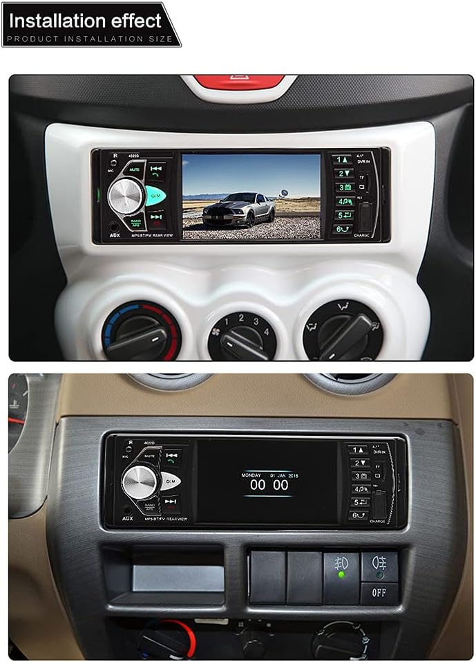 4.1 '' HD Screen Single Din Car Stereo with Bluetooth FM Radio Receiver E7695