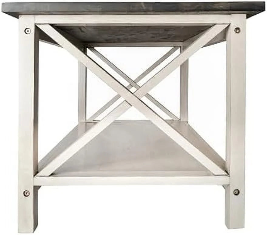 Solid Wood Coffee Table with X-Frame Design O87860