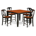 Counter Height Dining Pub Table & 4 Kitchen Chairs, Black N129