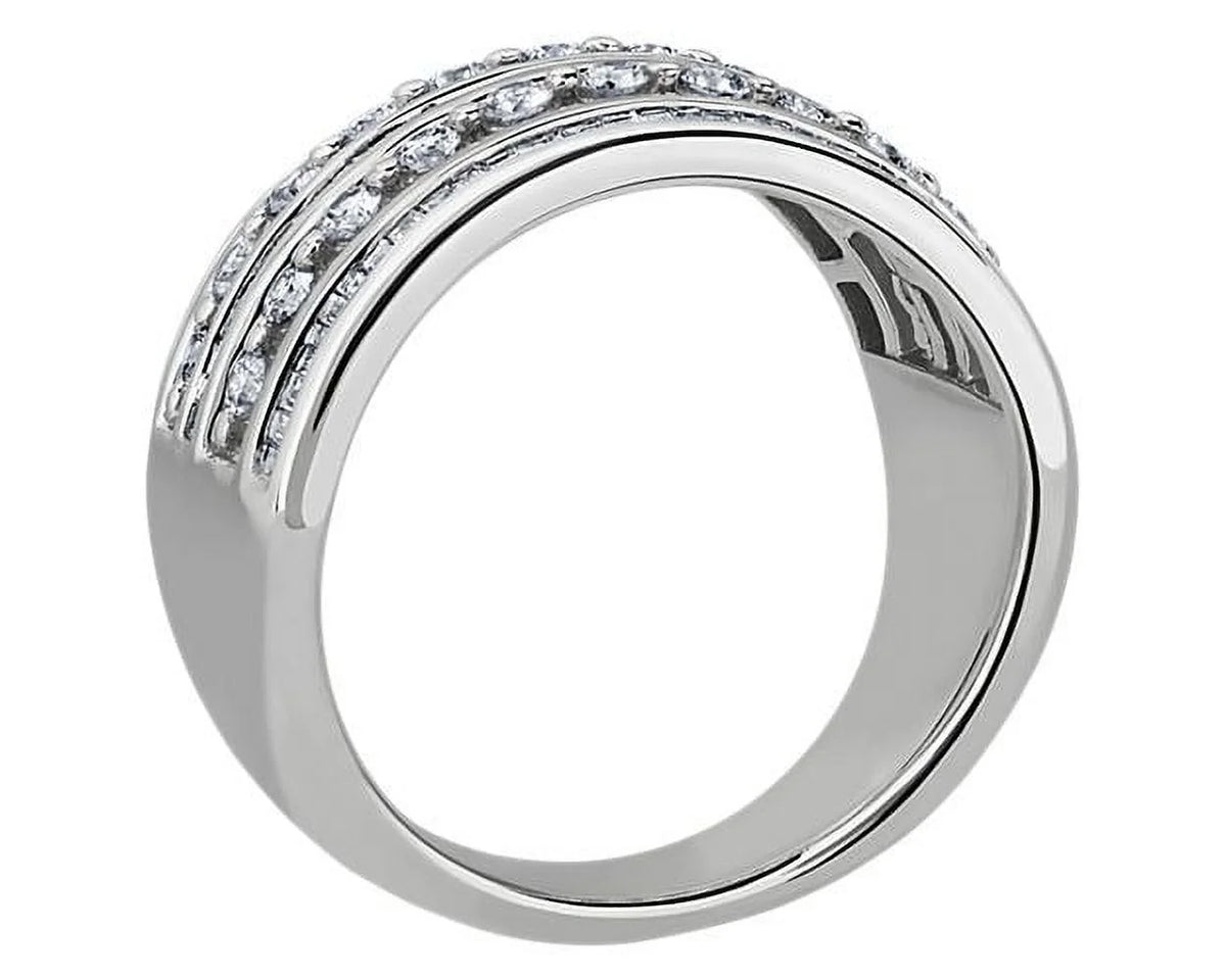 14K White Gold Diamond Eternity Band Size 10.5 D1678