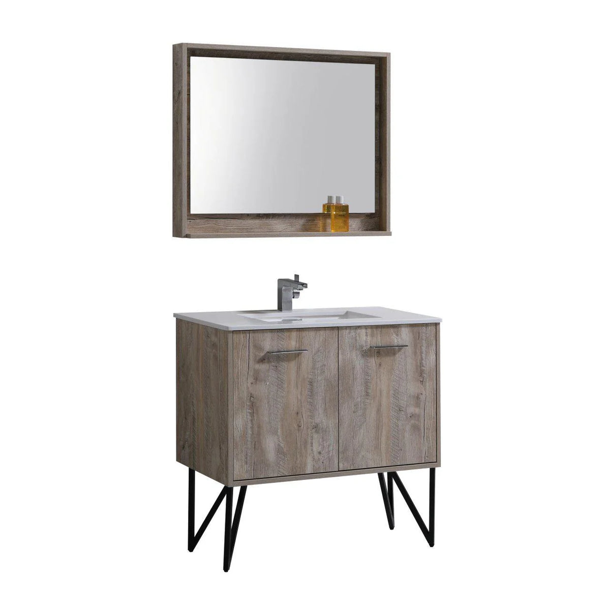36 in. Modern Bathroom Vanity with Quartz Countertop D764