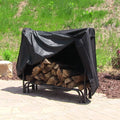 Black 4-Foot Firewood Log Rack Cover Z810180