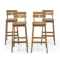 Acacia Wood Backed Barstools, Set of 4 F670795