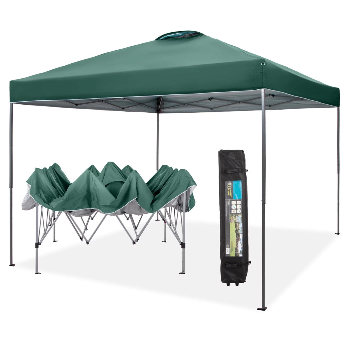 10x10ft Blue Pop-up Canopy Tent with Wheeled Bag J156475