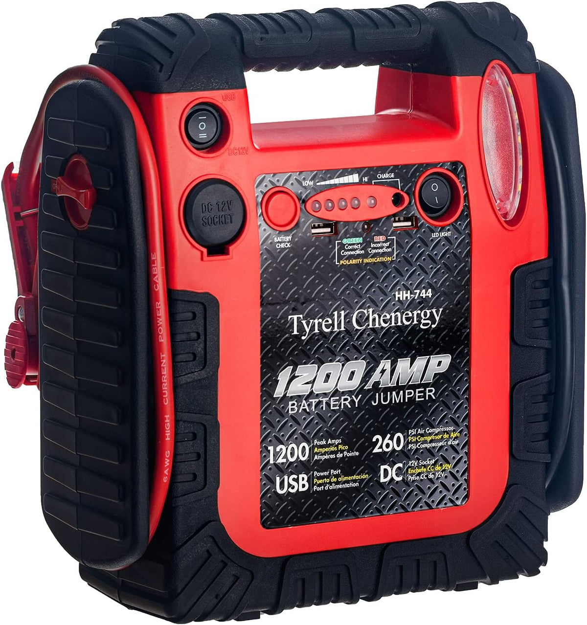 Jump Starter 1200Amp 12V Power Station with 260 PSI Air Compressor D132678