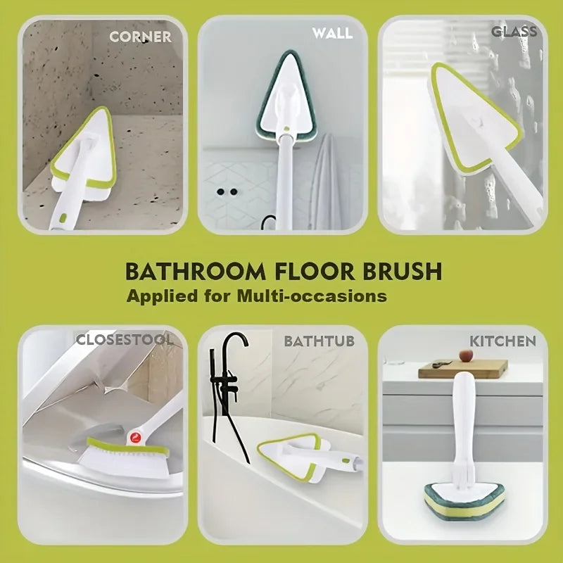 2 In 1 Cleaning Brush Tub And Tile Scrubber Brush Sponge With Extendable Long Lightweight Handle Detachable Stiff Bristl E574