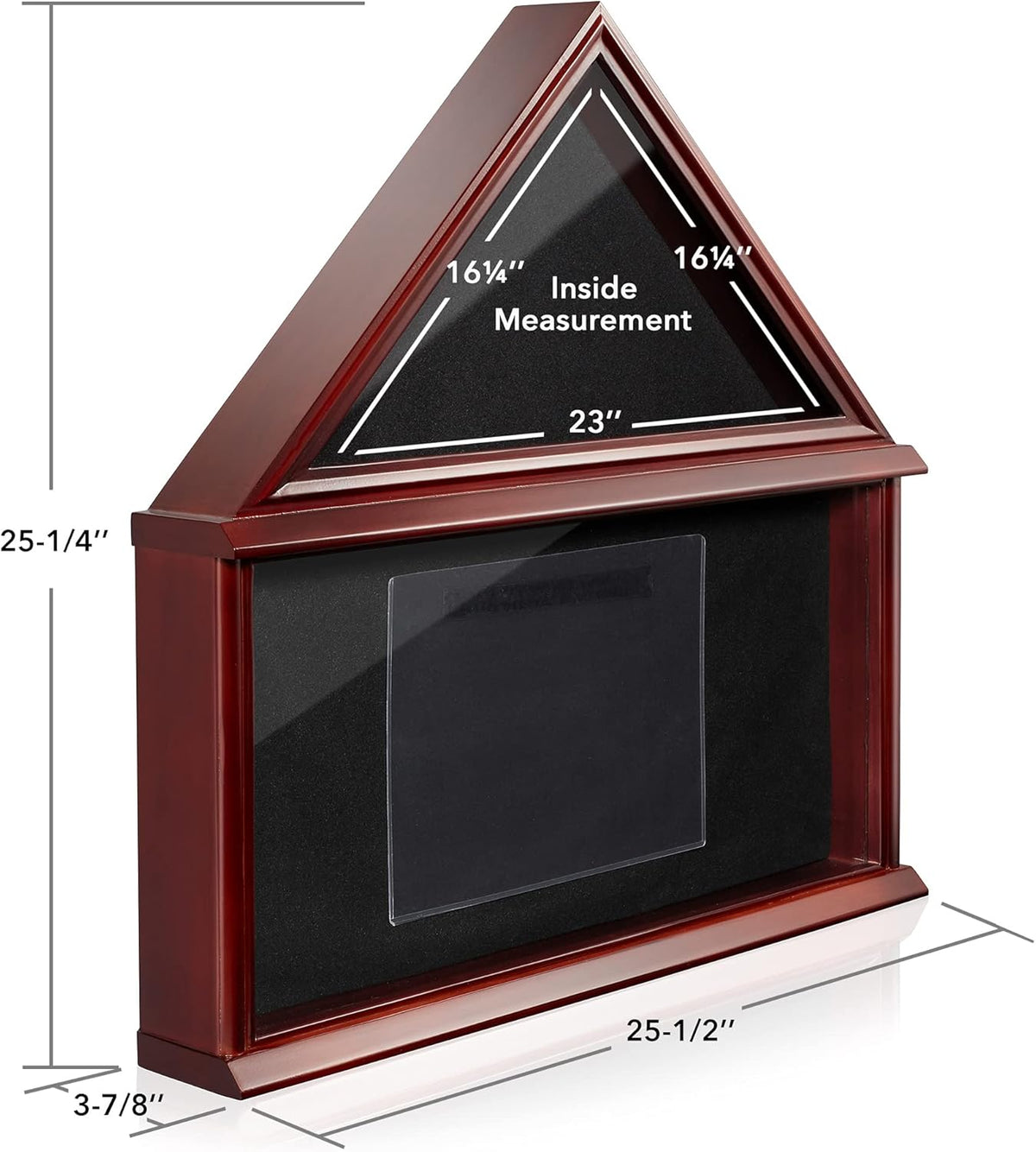 Large Solid Wood Mahogany Finish Flag Display Case R818