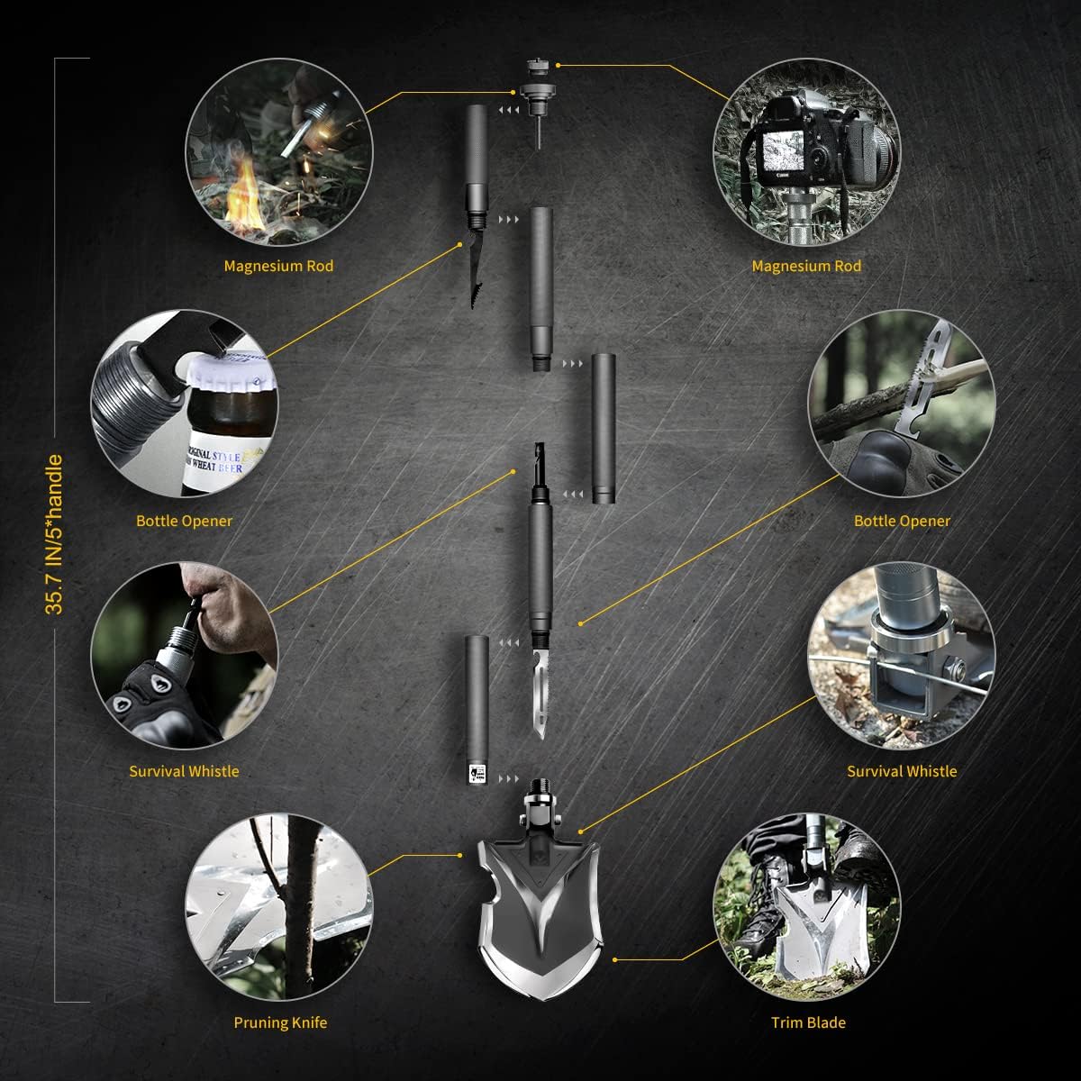 High Carbon Steel Military Folding Shovel A735