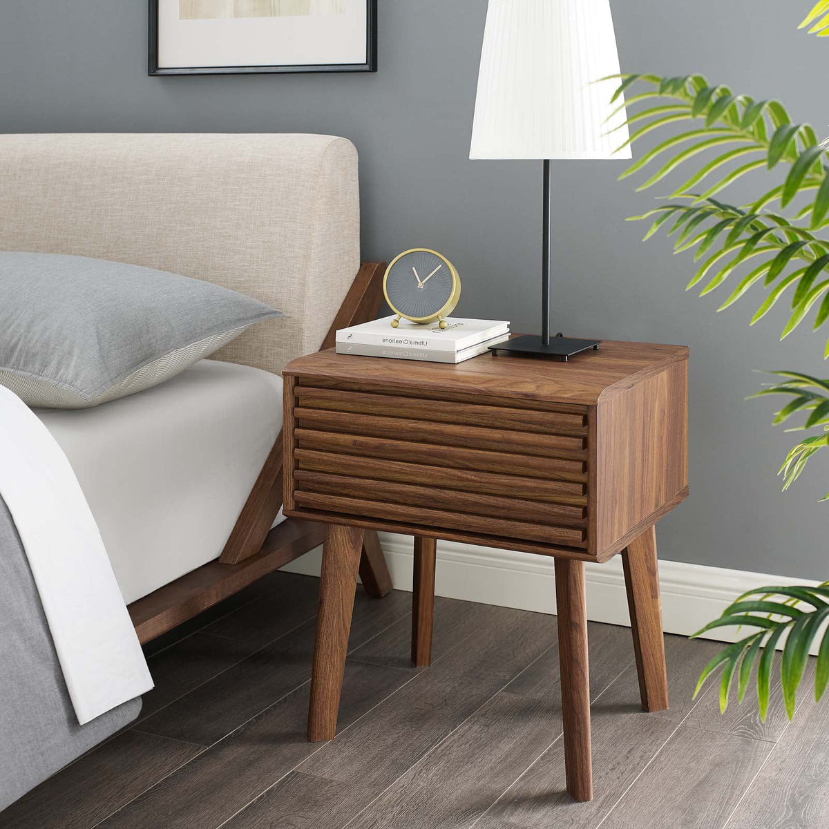 Wood Nightstand Accent Table Q847743