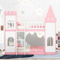 Twin Over Twin Bunk Bed with Ladder Pink Z1550