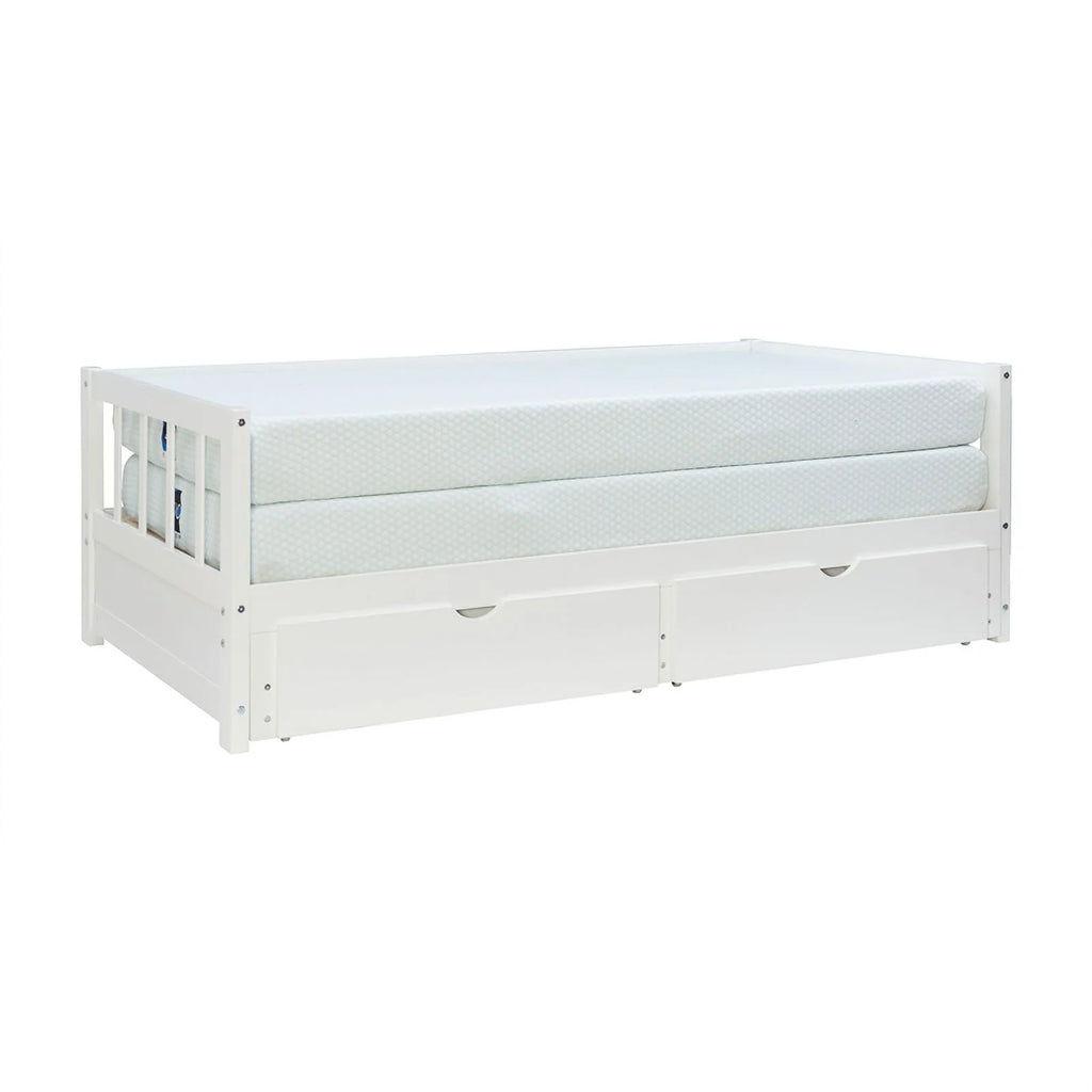 White Wood Storage Trundle Daybed U223