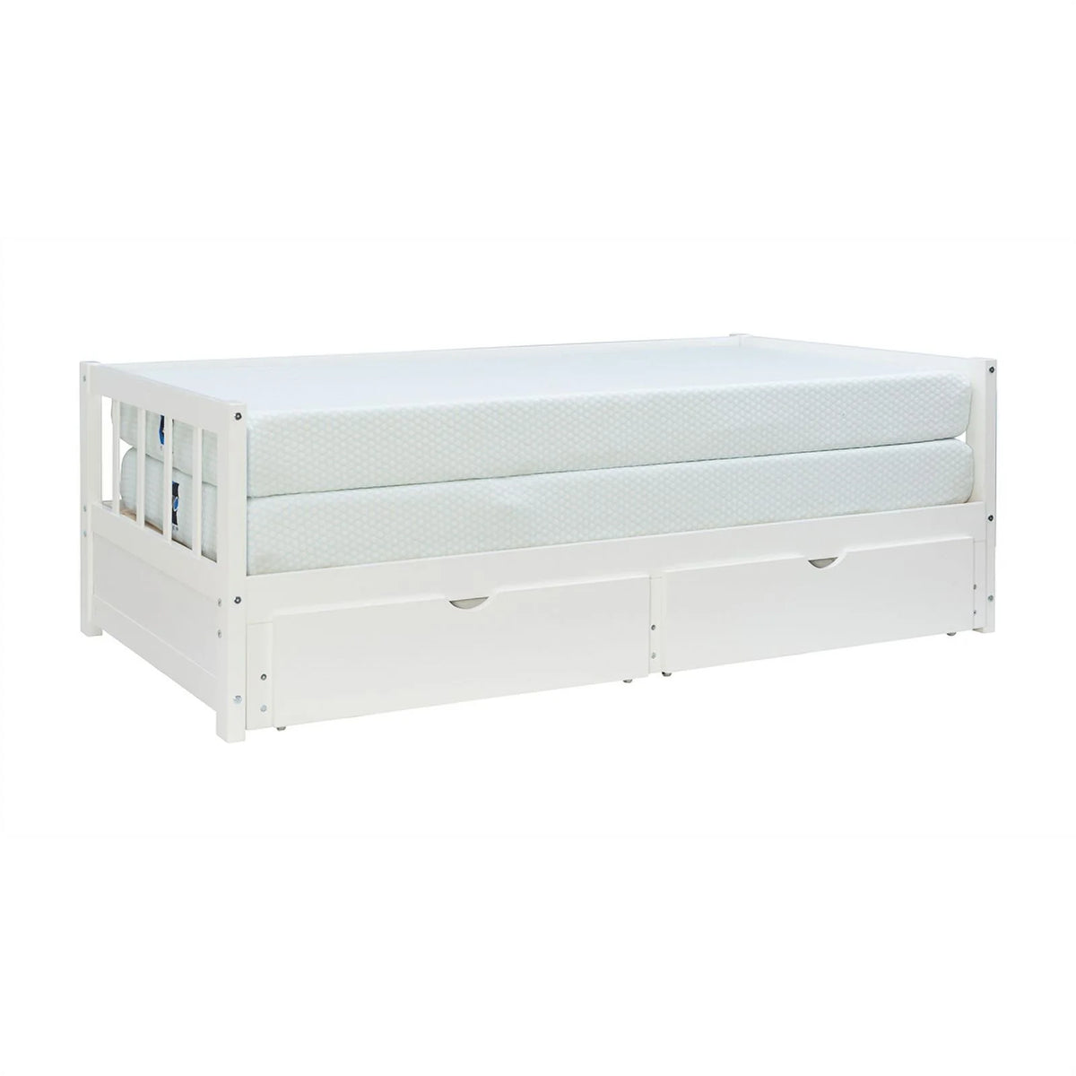 White Wood Storage Trundle Daybed U223