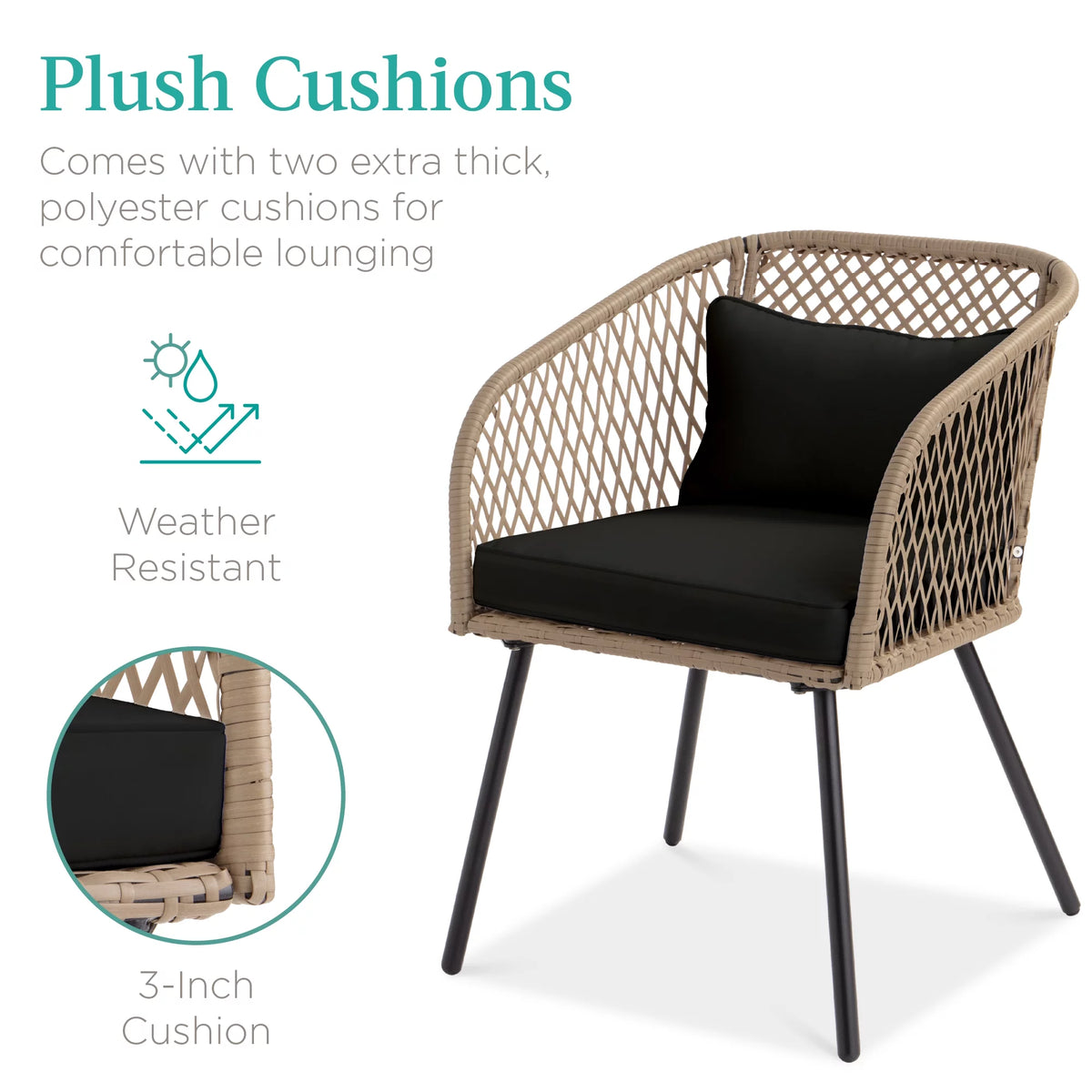 3-Piece Outdoor Wicker Bistro Set K161