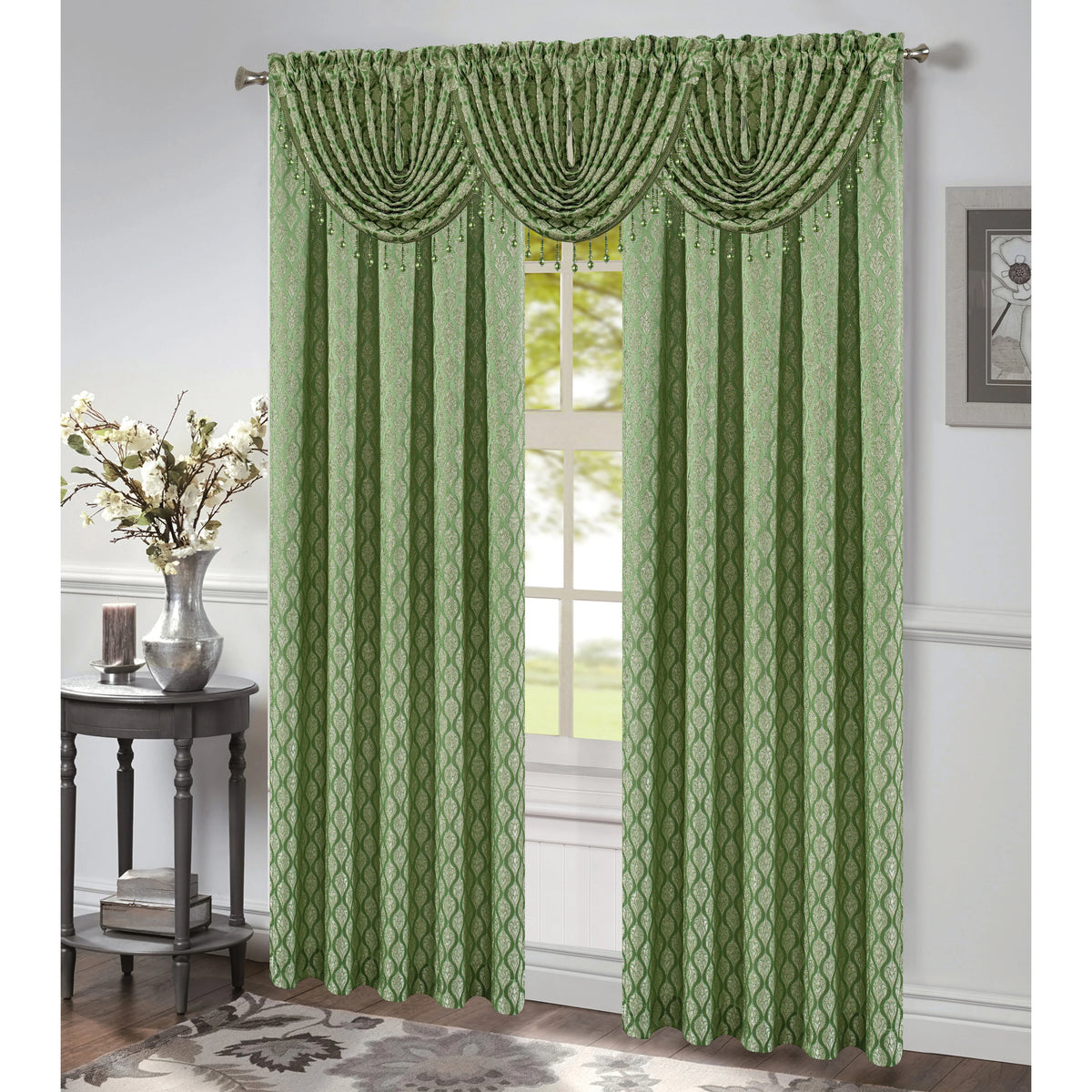 Green 54x84 Inches Rod Pocket Window Panel V456