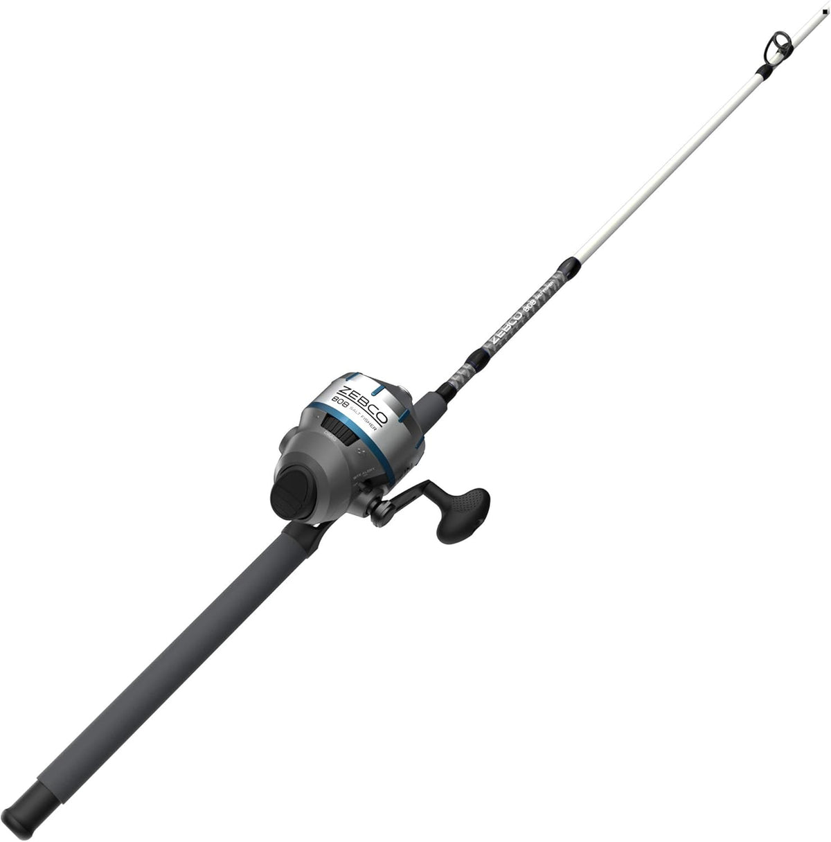 Black Pack of 2 Saltwater Spincast Reel and Fishing Rod Combo, 7'0" Z-Glass Rod, EVA Handle, Stainless Steel Reel Cover with ABS Insert, Pre-spooled with 20 lb. Cajun Line Z21246