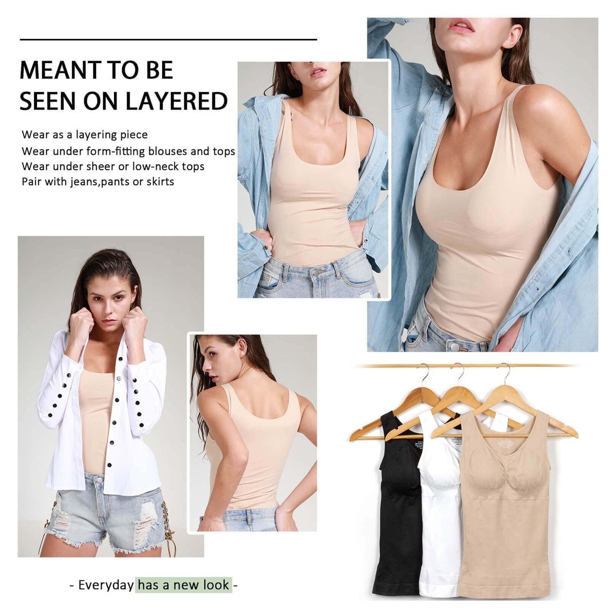 3-Pack Tummy Control Shapewear Tank Tops C649