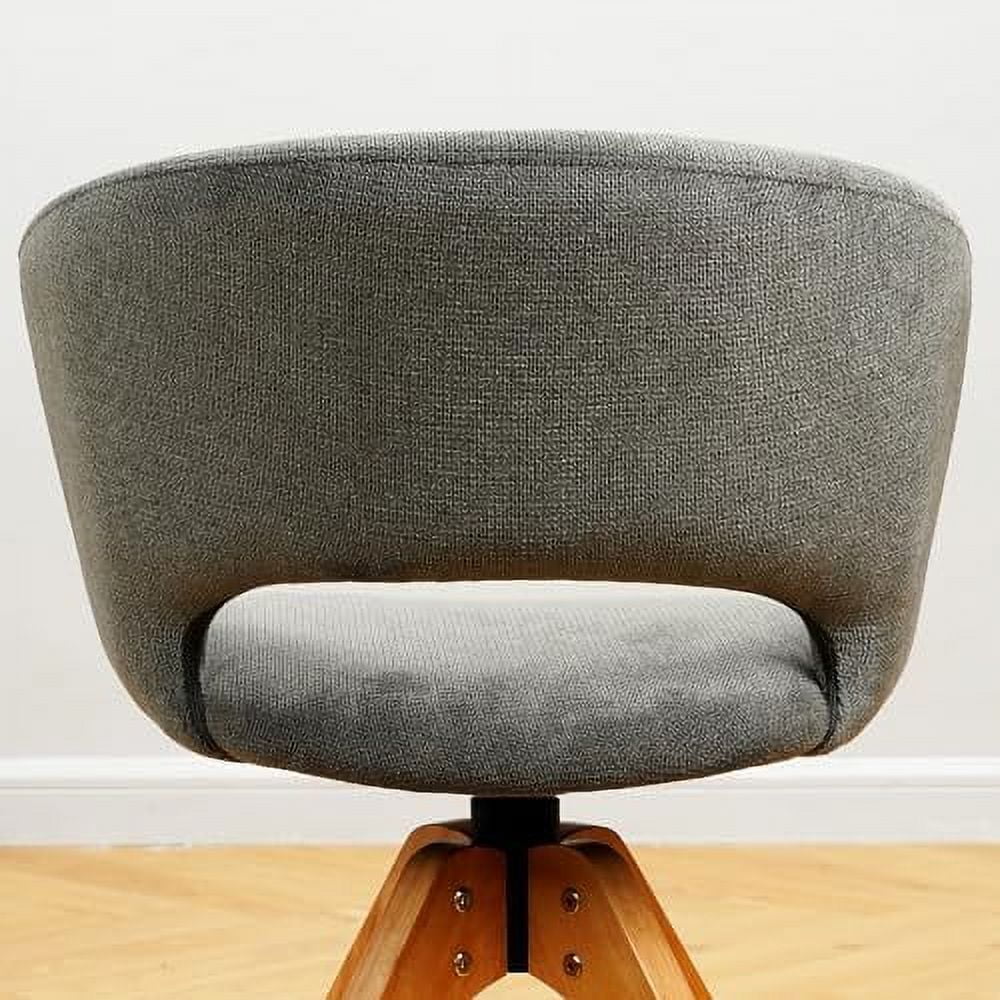 Blue Upholstered Swivel Accent Chair with Solid Wood Legs L76977