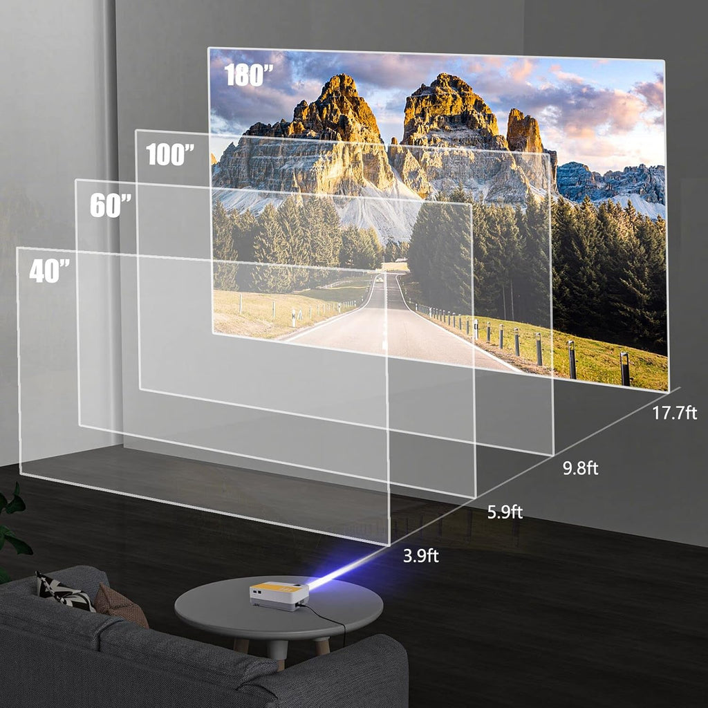 Mini Projector, 55000 Hours Full HD 1080P Supported Portable Video Projector B15420